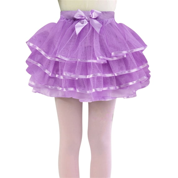Kiijoy Toddler Girls Mesh Layered Tutu Skirt High Waisted Ballet Dance Skirt, Sizes 1-10