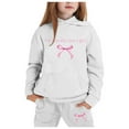 thumbnail image 1 of Kiijoy Toddler Girls Outfits Bow Letter Print Pullover Hoodie Jogger Pants Set, Sizes 2-3, 1 of 3