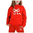 thumbnail image 1 of Kiijoy Toddler Girls Outfits Bow Print Hoodie Jogger Pants Set Sports Sweatsuit, Sizes 2-3T, 1 of 3