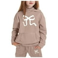 thumbnail image 1 of Kiijoy Toddler Girls Outfits Bow Print Hoodie Jogger Pants Set Sports Sweatsuit, Sizes 4-5T, 1 of 3