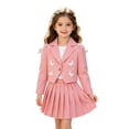 thumbnail image 1 of Kiijoy Toddler Girls Outfits Elegant Butterfly Long Sleeve Button Jacket Pleated Skirt Set, 1 of 3