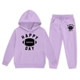 thumbnail image 1 of Kiijoy Toddler Girls Outfits Football Print Hoodie Sweatpants Sports Sweatsuit, Sizes 1-2T, 1 of 3