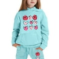 thumbnail image 1 of Kiijoy Toddler Girls Outfits Hearts Print Causal Hoodie Jogger Pants Sweatsuit, Sizes 4-5, 1 of 6