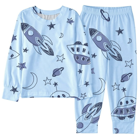 Kiijoy Toddler Girls Pajamas Graphic Long Sleeve Top Pants Soft Sleepwear Set, Sizes 2-3T