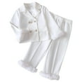 thumbnail image 1 of Kiijoy Toddler Girls Pant Suit Solid Color Suit Jacket Blazer Pants Outfits, Sizes 2-3, 1 of 5