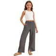 thumbnail image 1 of Kiijoy Toddler Girls Pants Lightweight High Rise Straight Leg Side Slit Pants, Sizes 4-5T, 1 of 5