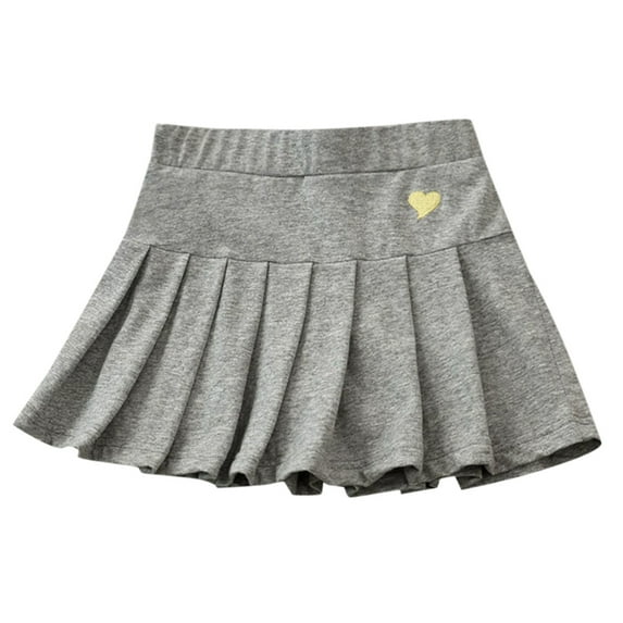 Kiijoy Toddler Girls Pleated Skirt School Casual Skater Skirt Solid Color Mini Skort, Sizes 3-4
