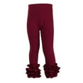 thumbnail image 1 of Kiijoy Toddler Girls Ribbed Ruffles Leggings Slim Fit Cotton Casual Pants, Sizes 4-5, 1 of 2