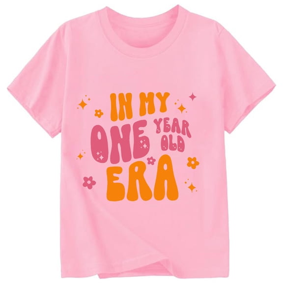 Kiijoy Toddler Girls Short Sleeve T-Shirt Letter Print Crewneck Casual Tshirt, Sizes 1-2