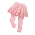 thumbnail image 1 of Kiijoy Toddler Girls Skirted Leggings Solid Soft Tights with Tutu Skirt, Sizes 1-6, 1 of 5