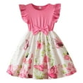 thumbnail image 1 of Kiijoy Toddler Girls Sleeveless Butterfly Print Bow Dress Summer Soft Ribbed Casual Dress, 1 of 8