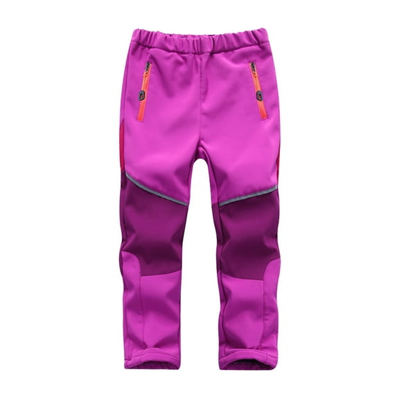 Kiijoy Toddler Girls Snow Pants Softshell Hiking Ski Pants for Kids, Sizes 3-4