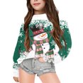 thumbnail image 1 of Kiijoy Toddler Girls Snowman Hoodie Christmas Cozy Loose Hooded Sweatshirt Pullover Top, 1 of 6