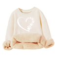 thumbnail image 1 of Kiijoy Toddler Girls Soft Sherpa Lined Sweatshirt Casual Cozy Crewneck Pullover Top, 1 of 3