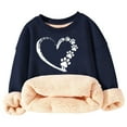 thumbnail image 1 of Kiijoy Toddler Girls Soft Sherpa Lined Sweatshirt Casual Cozy Crewneck Pullover Top, 1 of 3