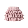 thumbnail image 1 of Kiijoy Toddler Girls Solid Color Layered Skort Elastic Waist Casual Skirt for Child, Sizes 3-4, 1 of 8
