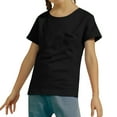 thumbnail image 1 of Kiijoy Toddler Girls Solid Short Sleeve Heart Pocket T Shirt, Black, 1 of 6