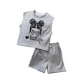 thumbnail image 1 of Kiijoy Toddler Girls Summer Outfits Casual Graphic Tank Top Shorts 2Pcs Set, Sizes 3-4T, 1 of 2