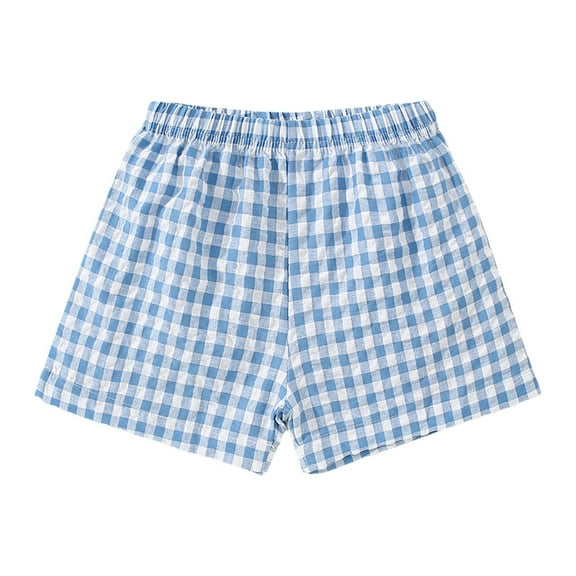 Kiijoy Toddler Girls Summer Plaid Casual Shorts Checkered Lightweight Cotton Shorts, Sizes 3-4