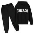 thumbnail image 1 of Kiijoy Toddler Girls Sweatsuits Chicago Print Hoodie Sweatpants Outfits Set, Sizes 3-4, 1 of 2