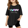 thumbnail image 1 of Kiijoy Toddler Girls T Shirt Heart Print Short Sleeve T-Shirt Kids Summer Tee, Sizes 3-14, 1 of 6