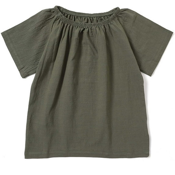 Kiijoy Toddler Girls T-Shirt Solid Plain Short Sleeved T Shirt, Green