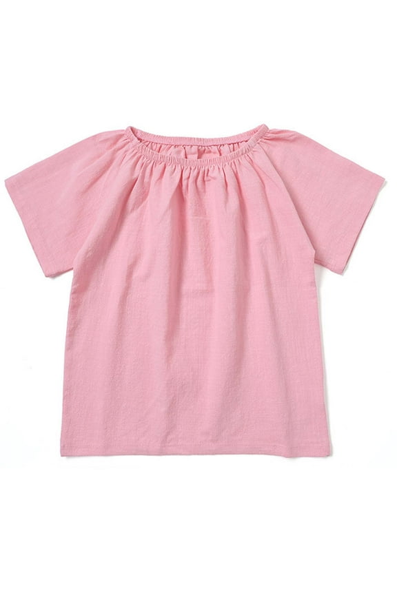 Toddler Girls T-Shirt Solid Plain Short Sleeved T Shirt Summer Casual Tshirt