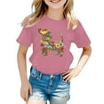 thumbnail image 1 of Kiijoy Toddler Girls Tee Shirt Floral Dog Print O-Neck Short Sleeved T Shirt, Sizes 1-2, 1 of 3