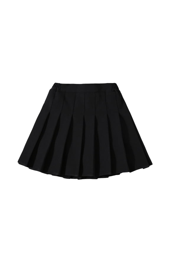 Toddler Girls Tennis Pleated Skirt High Waisted Solid Mini Skirt Casual Skort, Sizes 3-4