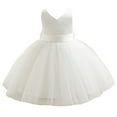 thumbnail image 1 of Kiijoy Toddler Girls V Neck Sleeveless Party Gown Prom Dress Birthday Wedding Princess Dress, 1 of 8