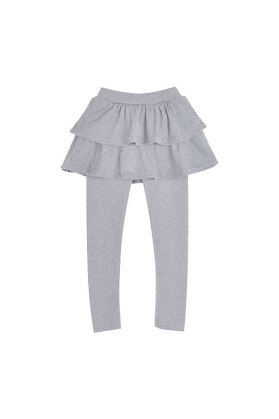 Toddler Girls Warm A-Line Skort with Leggings Lining Solid Flared Skirt Culottes