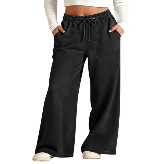Kiijoy Toddler Girls Wide Leg Jeans High Rise Baggy Soft Denim Pants with Drawstring, Sizes 4-5T