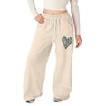 thumbnail image 1 of Kiijoy Toddler Girls Wide Leg Sweatpants Valentine's Day Heart Print Active Pants, Sizes 4-5, 1 of 8