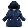 thumbnail image 1 of Kiijoy Toddler Girls Winter Padded Coat Bow Hooded Down Jacket Warm Outerwear, Sizes 3-4, 1 of 3
