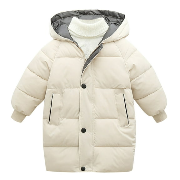 Kiijoy Toddler Girls Long Down Coat Hooded Windproof Puffer Jacket Winter Warm Overcoat