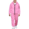 thumbnail image 1 of Kiijoy Tracksuit for Boys Solid Casual Zip Up Hoodie Jogger Sweatpants Outfits, Sizes 4-16, 1 of 5