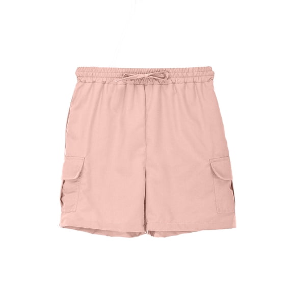Kiijoy Tween Boys Cargo Shorts Casual Solid Knee-Length Shorts with Pockets, Sizes 3-14