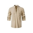 thumbnail image 1 of Kiijoy Tween Boys Medieval Renaissan Lace Up Shirt Scottish Jacobite Long Sleeve Shirt, 1 of 6