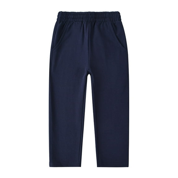 Kiijoy Tween Boys School Uniform Pants Casual Pull On Straight Leg Pants, Sizes 11-12