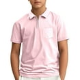thumbnail image 1 of Kiijoy Tween Boys Solid Zipper Polo Shirt Short Sleeve Versatile T-Shirt, Sizes 11-12, 1 of 3