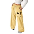 thumbnail image 1 of Kiijoy Tween Girls Baggy Straight Leg Sweatpants Cute Bow Drawstring Joggers, Sizes 13-14, 1 of 4