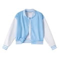 thumbnail image 1 of Kiijoy Tween Girls Baseball Jacket Casual Cotton Color Block Varsity Jacket, Sizes 11-12, 1 of 8