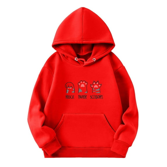 Kiijoy Tween Girls Casual Hoodie Cute Cartoon Cat Pullover Hooded Sweatshirt, Sizes 11-12