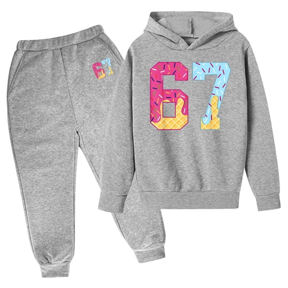 Kiijoy Tween Girls Casual Outfits Soft Hoodie Sweatpants Sweatsuit, Sizes 12-13