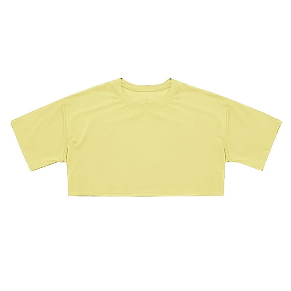 Kiijoy Tween Girls Crop Top Solid Casual Sports Tee Short Sleeve T-Shirt, Sizes 12-13