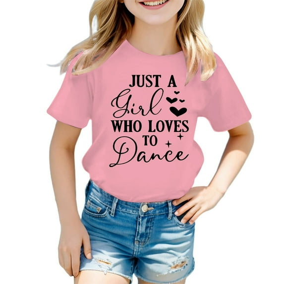 Kiijoy Tween Girls Cute Graphic T Shirt Round Neck Short Sleeve T-Shirt, Sizes 11-12