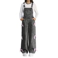 thumbnail image 1 of Kiijoy Tween Girls Denim Overalls Wide Leg Dungarees Strap Jumpsuit with Bow, Sizes 12-13, 1 of 5