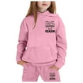 thumbnail image 1 of Kiijoy Tween Girls Sweatsuit Letter Print Casual Hoodie and Jogger Pants Outfits, 1 of 4