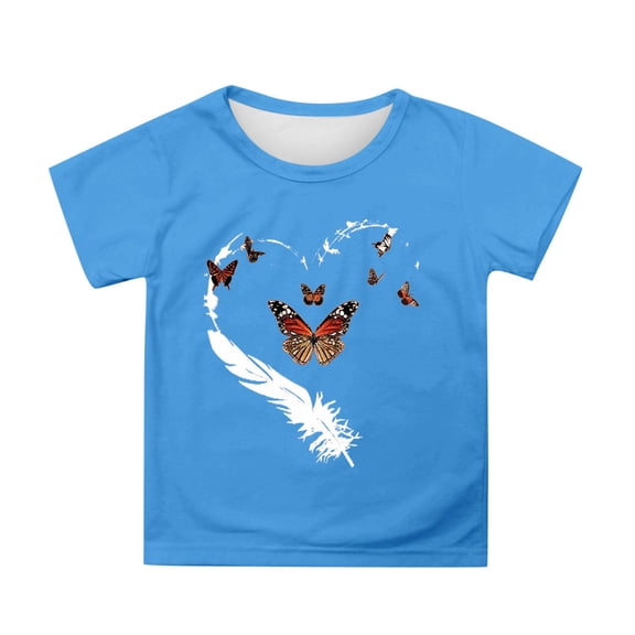 Kiijoy Tween Girls Graphic T-Shirt Short Sleeve Crew Neck T Shirt for Kids, Sizes 12-13