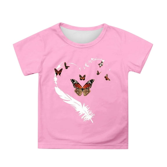 Kiijoy Tween Girls Graphic T-Shirt Short Sleeve Crew Neck T Shirt for Kids, Sizes 12-13